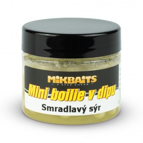 MIKBAITS Mini boilies v dipu 50ml Smradlavý sýr