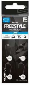 FREESTYLE Micro Jig Glow White-Dostupný v gramážích 2-3-5g a velikostech háčků č.4-2-1-1/0