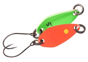 TROUT MASTER Incy Spoon plandavka barva Orange/Green 0,5g-2,5g-3,5g